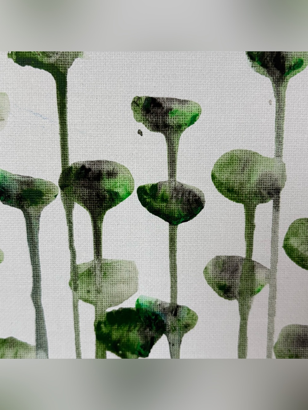Green Acrylic Abstract Botanical Small Canvas Painting  size-‎ 10in x 8in - Picture 2 of 7